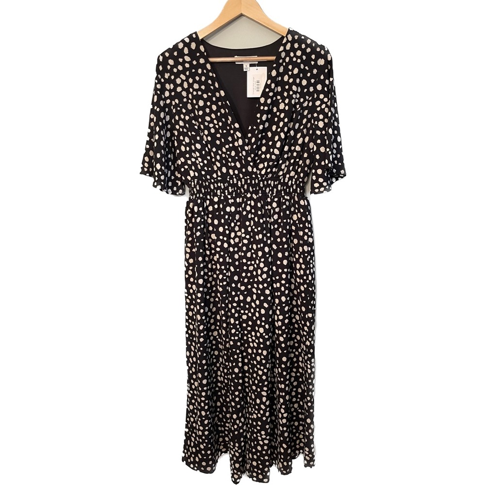 Black & White Retro Short Sleeve Jumpsuit - Size S